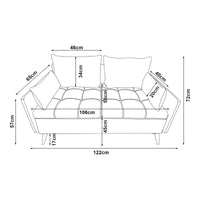 Divano Sysmä in Similpelle con Contenitore a Ribalta - Moka scuro [en.casa]