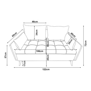 Divano Sysmä in Similpelle con Contenitore a Ribalta - Moka scuro [en.casa]