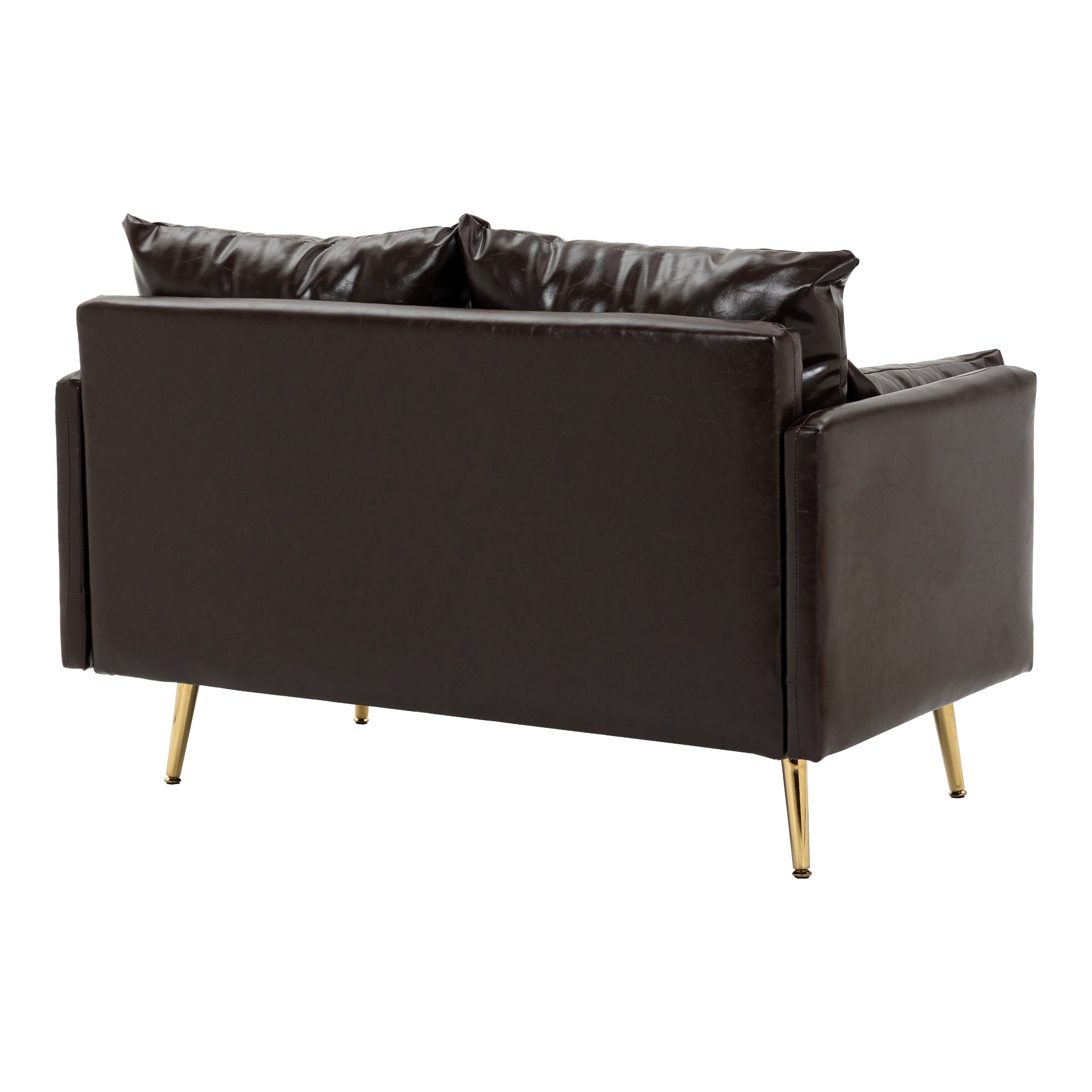 Divano Sysmä in Similpelle con Contenitore a Ribalta - Moka scuro [en.casa]