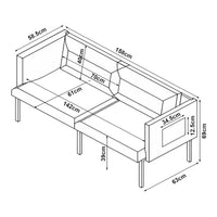 Divano a 2 Posti Kamar Imbottito con Cuscini - Grigio Scuro [en.casa]