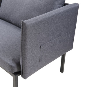 Divano a 2 Posti Kamar Imbottito con Cuscini - Grigio Scuro [en.casa]