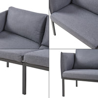 Divano a 2 Posti Kamar Imbottito con Cuscini - Grigio Scuro [en.casa]