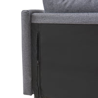 Divano a 2 Posti Kamar Imbottito con Cuscini - Grigio Scuro [en.casa]