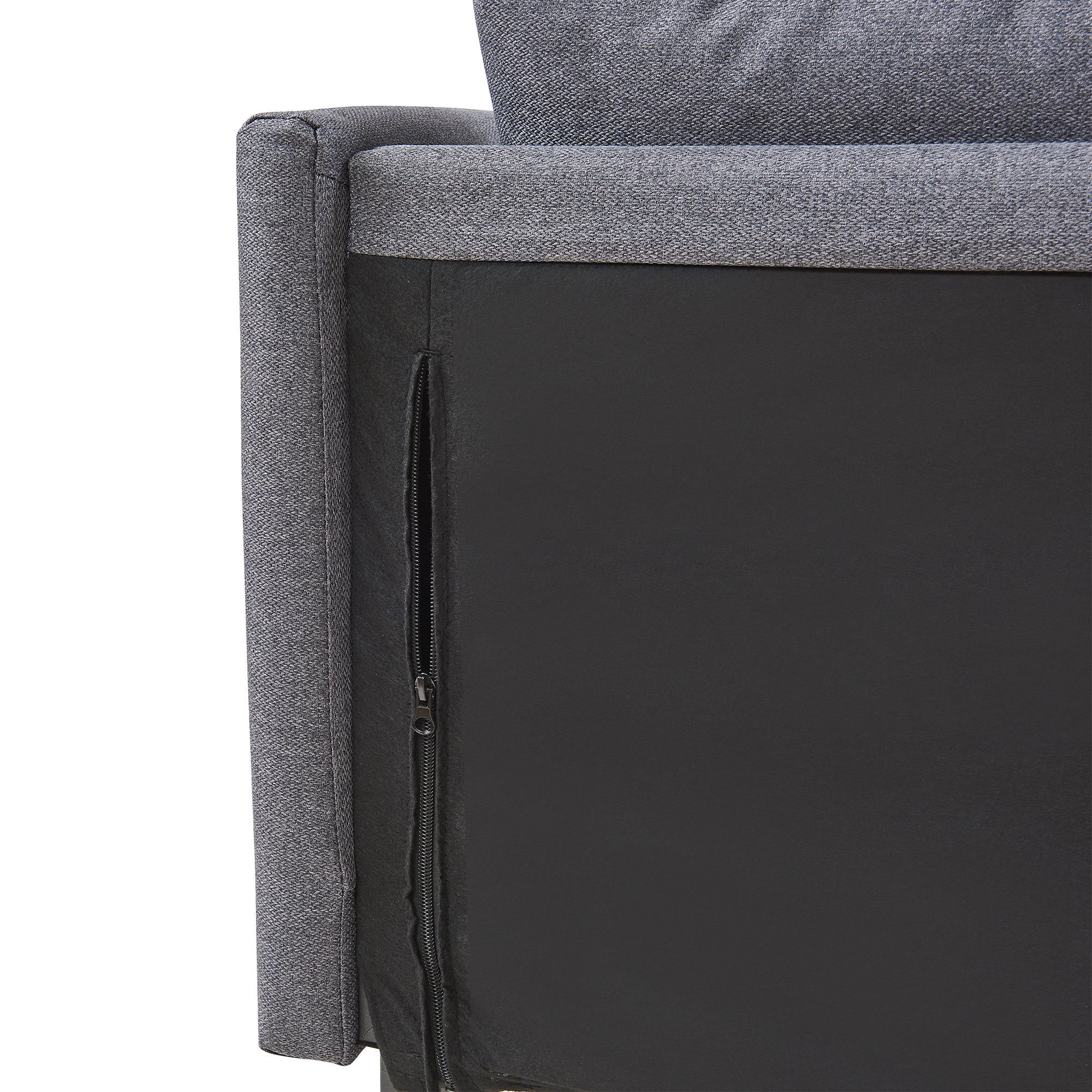 Divano a 2 Posti Kamar Imbottito con Cuscini - Grigio Scuro [en.casa]