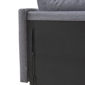 Divano a 2 Posti Kamar Imbottito con Cuscini - Grigio Scuro [en.casa]