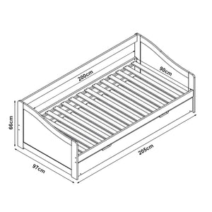 Divano con Letto Estraibile 90x200 cm - Bianco [en.casa]