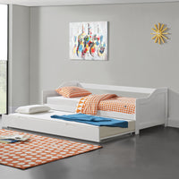 Divano con Letto Estraibile 90x200 cm - Bianco [en.casa]