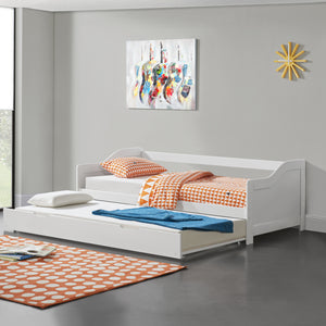 Divano con Letto Estraibile 90x200 cm - Bianco [en.casa]