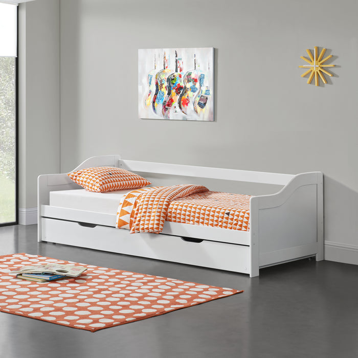 Divano con Letto Estraibile 90x200 cm - Bianco [en.casa]