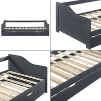 Divano con Letto Estraibile 90x200 cm - Grigio Scuro [en.casa]