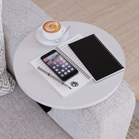 Tavolino Bracciolo Kuleskyd per Poltrona Divano - Bianco [en.casa]