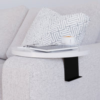 Tavolino Bracciolo Kuleskyd per Poltrona Divano - Bianco [en.casa]