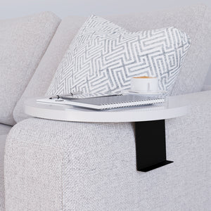 Tavolino Bracciolo Kuleskyd per Poltrona Divano - Bianco [en.casa]