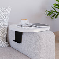 Tavolino Bracciolo Kuleskyd per Poltrona Divano - Bianco [en.casa]