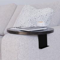 Tavolino Bracciolo Kuleskyd per Poltrona Divano - Effetto Marmo Nero [en.casa]