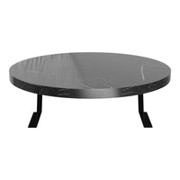 Tavolino Bracciolo Kuleskyd per Poltrona Divano - Effetto Marmo Nero [en.casa]