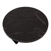 Tavolino Bracciolo Kuleskyd per Poltrona Divano - Effetto Marmo Nero [en.casa]