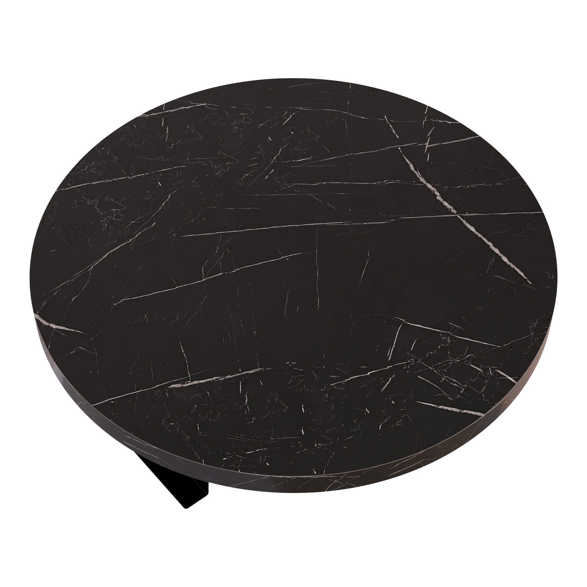Tavolino Bracciolo Kuleskyd per Poltrona Divano - Effetto Marmo Nero [en.casa]
