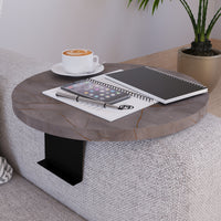 Tavolino Bracciolo Kuleskyd per Poltrona Divano - Effetto Marmo Grigio [en.casa]