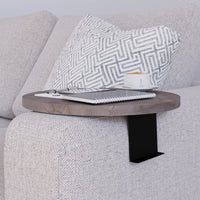 Tavolino Bracciolo Kuleskyd per Poltrona Divano - Effetto Marmo Grigio [en.casa]