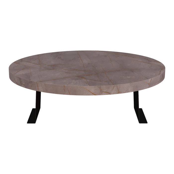 Tavolino Bracciolo Kuleskyd per Poltrona Divano - Effetto Marmo Grigio [en.casa]