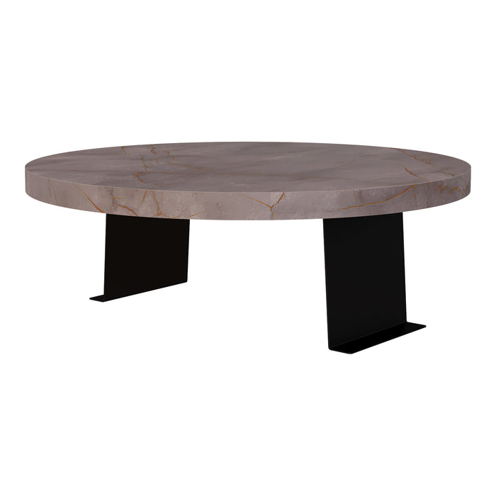 Tavolino Bracciolo Kuleskyd per Poltrona Divano - Effetto Marmo Grigio [en.casa]