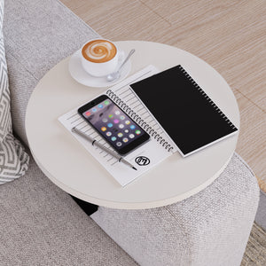 Tavolino Bracciolo Kuleskyd per Poltrona Divano - color Crema [en.casa]