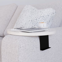 Tavolino Bracciolo Kuleskyd per Poltrona Divano - color Crema [en.casa]