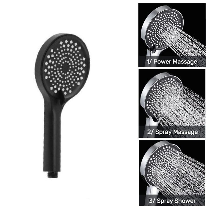 Soffione doccia doccetta 3 getti ricambio universale 1/2" - NERO Art. 87132