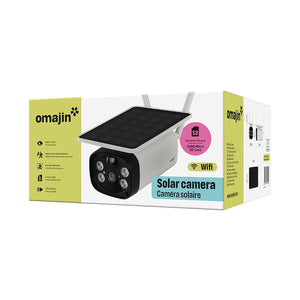OMAJIN by Netatmo, Telecamera Wi-Fi Esterno Senza Fili a Batteria, con Pannello Solare, visione notturna HD, sirena da 105 dB, rilevamento persone/movimenti/suoni, 2 Vie Audio, IP55, WIFI 2.4, OSC-01