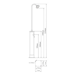 Doccia solare da giardino nera da 215 cm e 18 litri 03_0009351