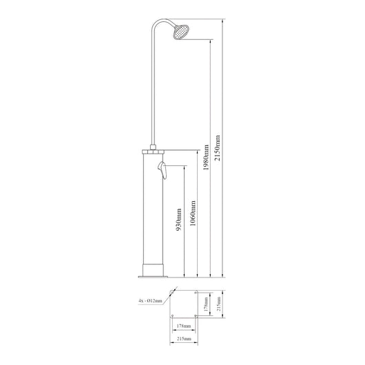Doccia solare da giardino nera da 215 cm e 18 litri 03_0009351