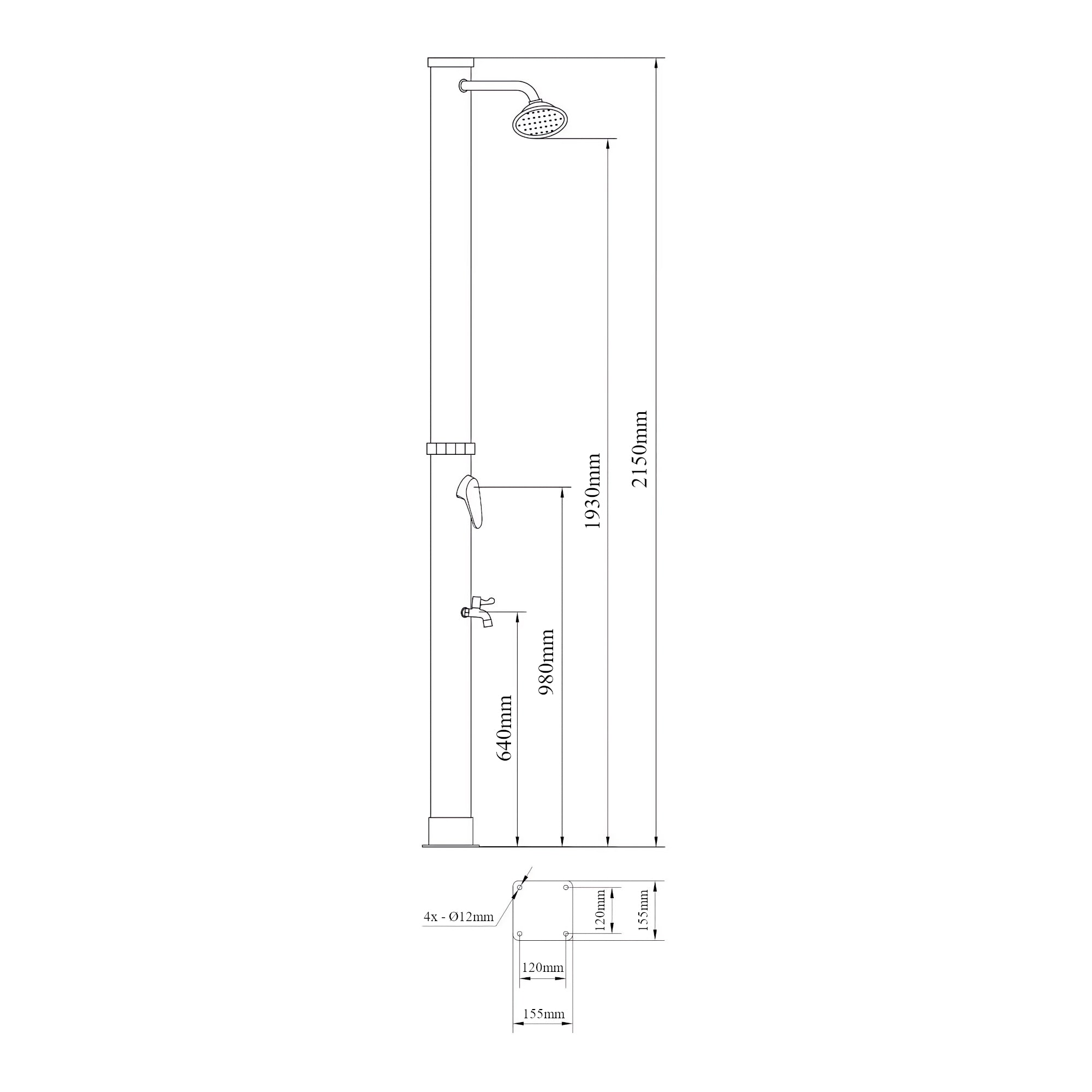 Doccia solare da giardino nera da 215 cm e 18 litri 03_0009353