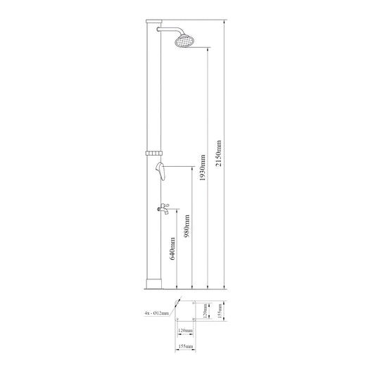 Doccia solare da giardino nera da 215 cm e 18 litri 03_0009353