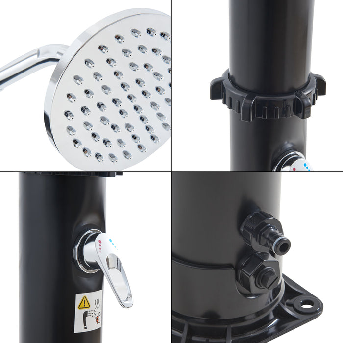 Doccia solare da giardino nera da 215 cm e 18 litri 03_0009353