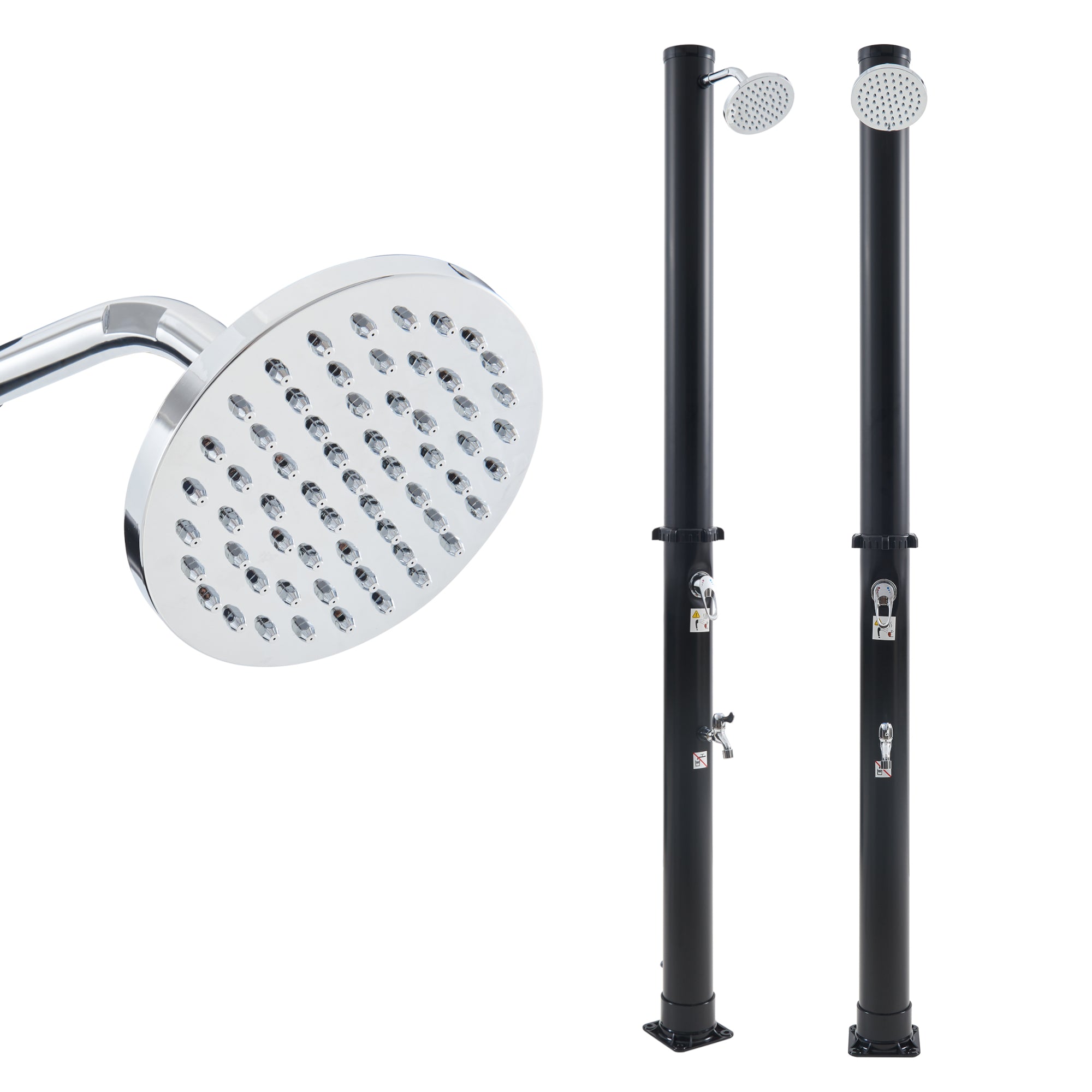 Doccia Solare Frerievn con Soffione Girevole e Rubinetto Lavapiedi 18L Nero casa.pro