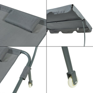 Lettino Prendisole Avigliano con Tettuccio Parasole Regolabile - Grigio casa.pro