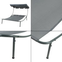 Lettino Prendisole Avigliano con Tettuccio Parasole Regolabile - Grigio casa.pro