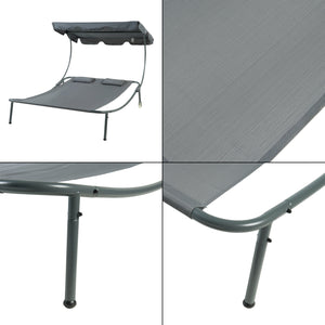 Lettino Prendisole Avigliano con Tettuccio Parasole Regolabile - Grigio casa.pro