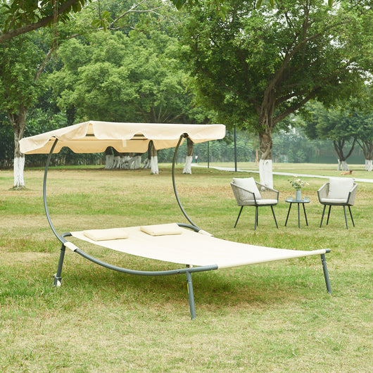 Lettino Prendisole Avigliano con Tettuccio Parasole Regolabile - Beige casa.pro