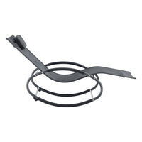 Set di 2 lettini prendisole a dondolo in acciaio tessile grigio scuro 03_0006424