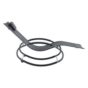 Set di 2 lettini prendisole a dondolo in acciaio tessile grigio scuro 03_0006424