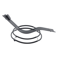 Set di 2 Lettini Prendisole a Dondolo Almaluez Sedie a Sdraio Oscillanti - Grigio Scuro [en.casa]