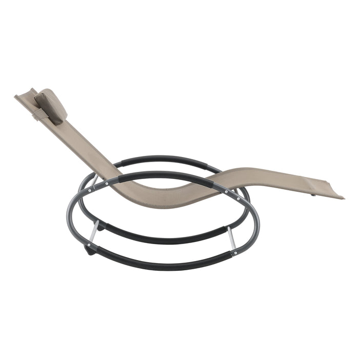 Set di 2 lettini a dondolo Almaluez beige tessuto acciaio 03_0006423