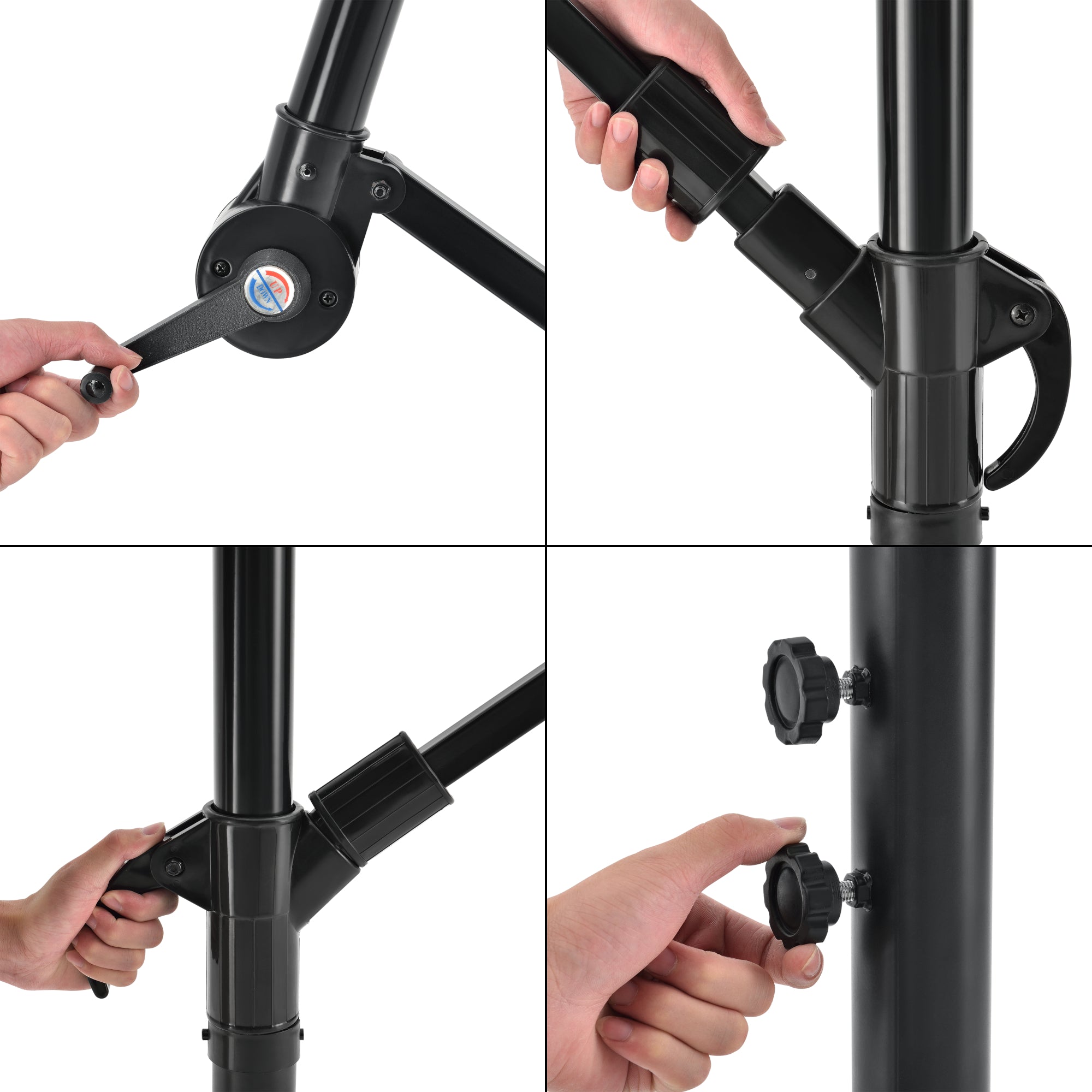 Ombrellone Budva con Palo Laterale Decentrato Inclinazione Regolabile e Tela Ampia Ø270 cm Grigio casa.pro