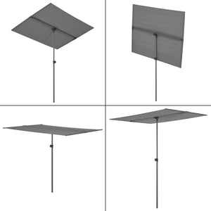 Ombrellone 'Carsoli' Parasole Girevole con Palo Centrale Regolabile in Altezza - Grigio [pro.tec]