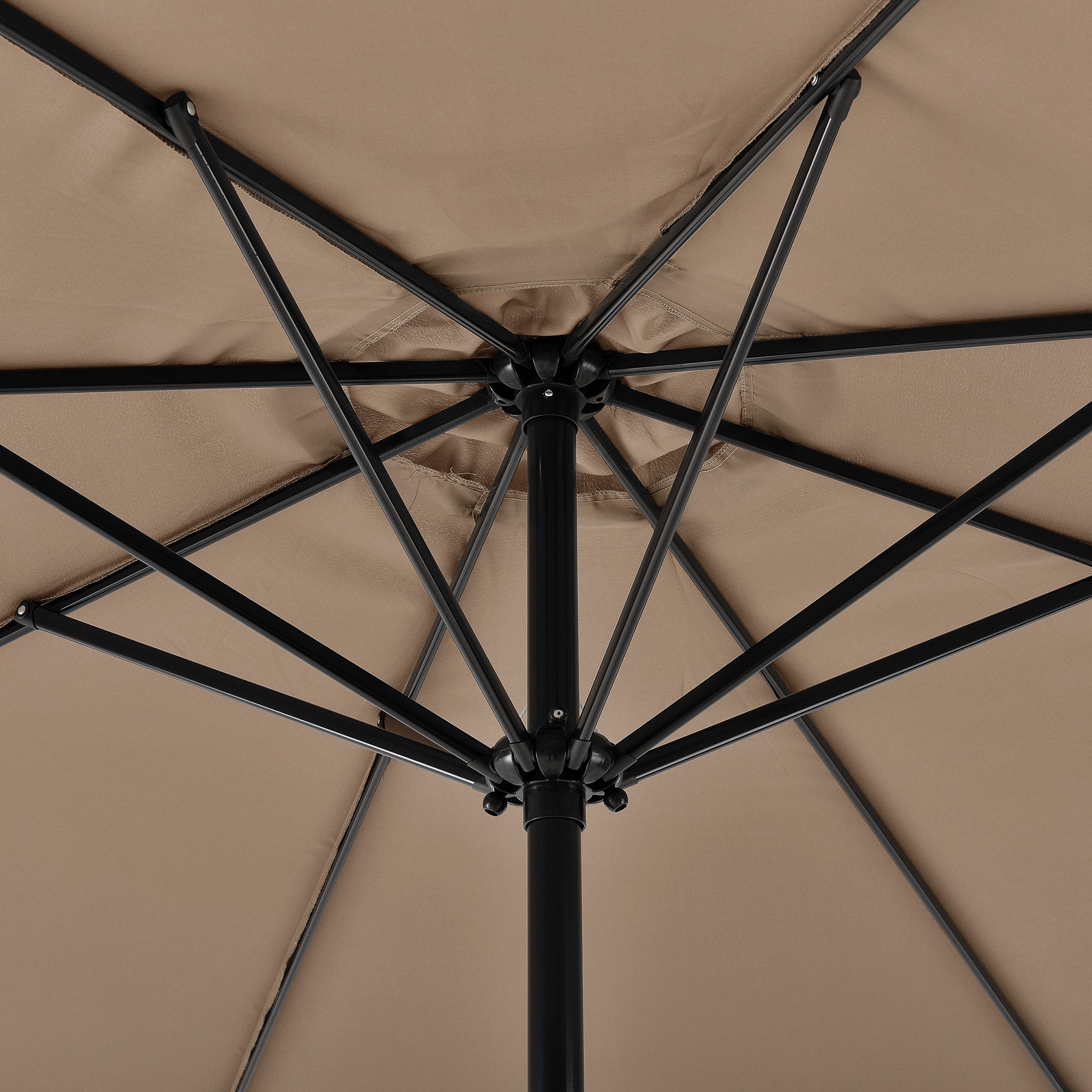 Ombrellone da Giardino Budapest con Palo Centrale e Meccanismo a Manovella 230 x Ø300 cm Marrone Chiaro casa.pro