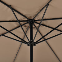 Ombrellone da Giardino Budapest con Palo Centrale e Meccanismo a Manovella 230 x Ø300 cm Marrone Chiaro casa.pro