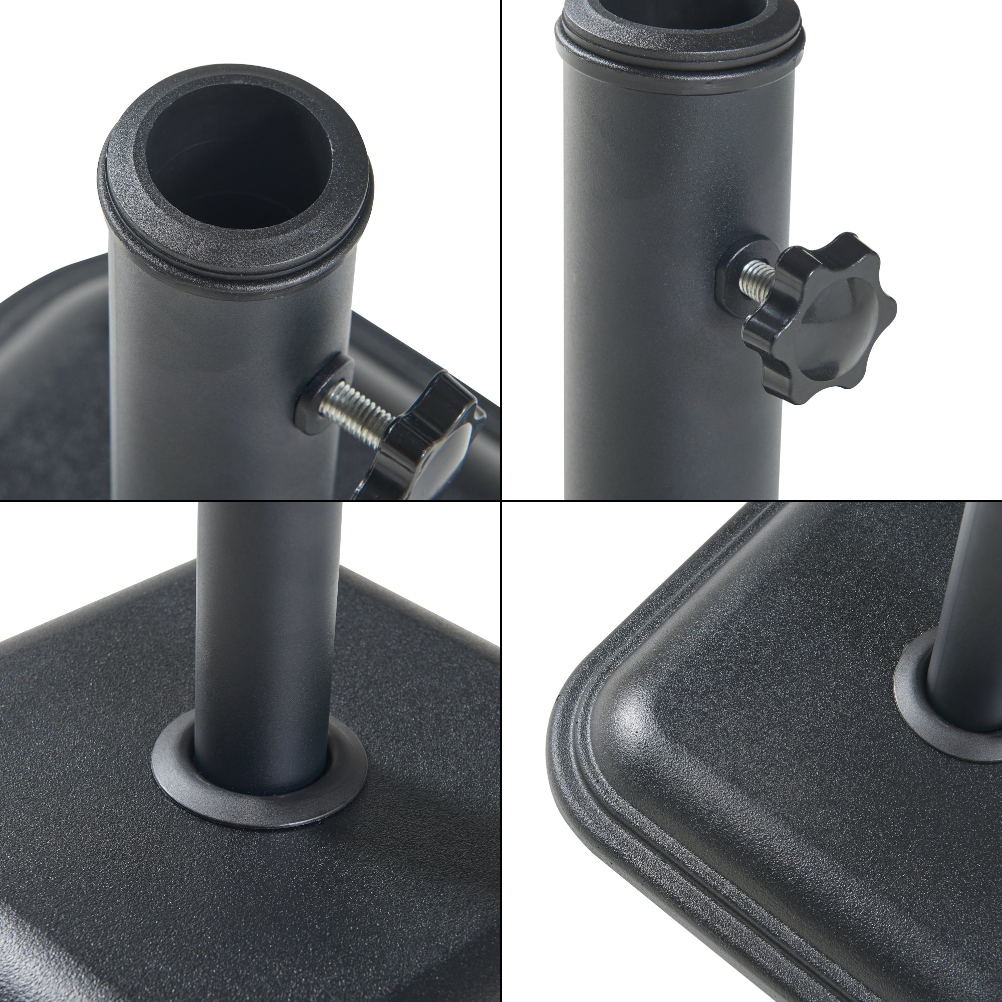 Piedistallo Biccari per Ombrellone Blocco di Cemento 35x35x4,5 cm Nero casa.pro