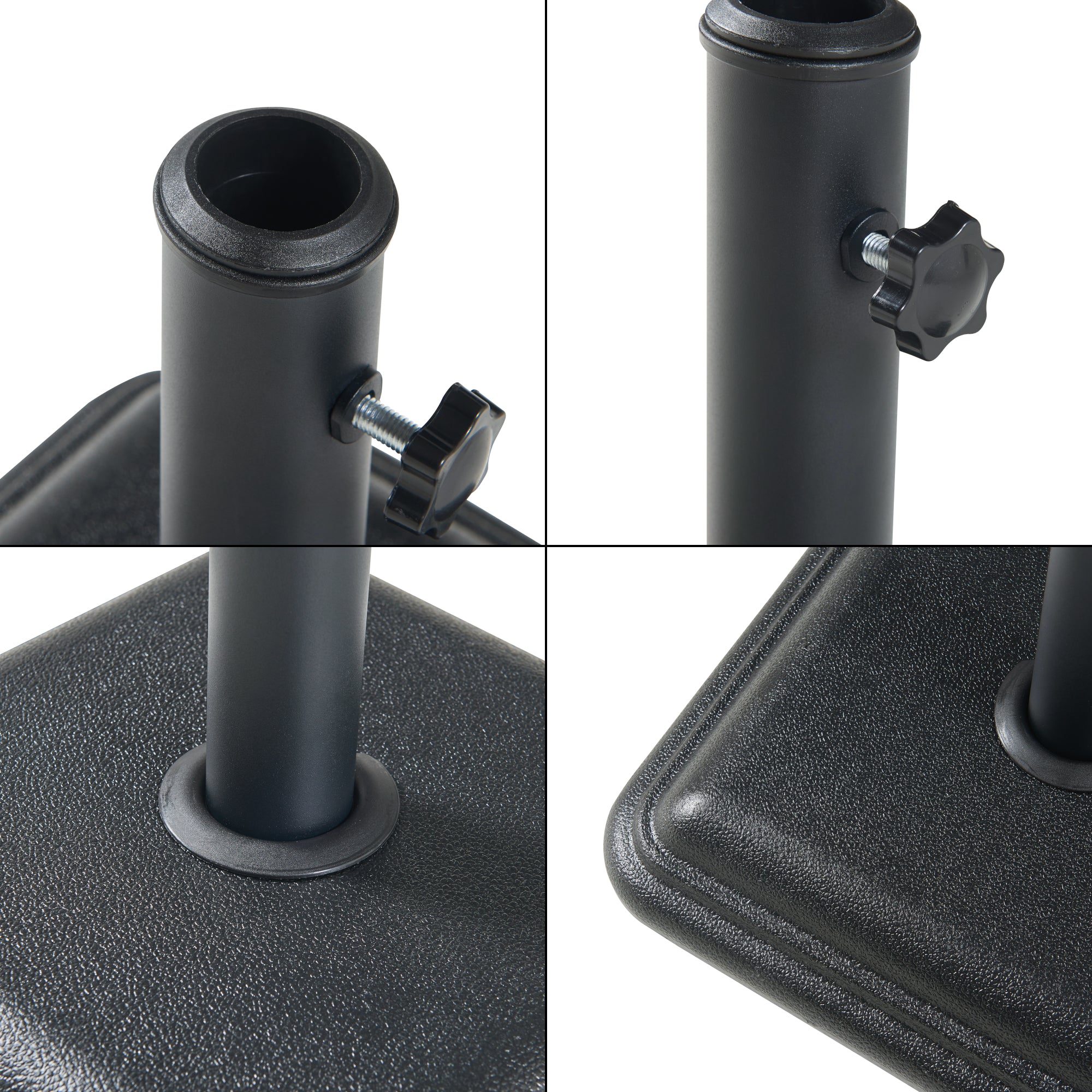 Piedistallo Biccari per Ombrellone Blocco di Cemento 35x35x5,5 cm Nero casa.pro